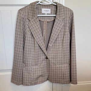 Liverpool Women's Checkered Blazer - Tan